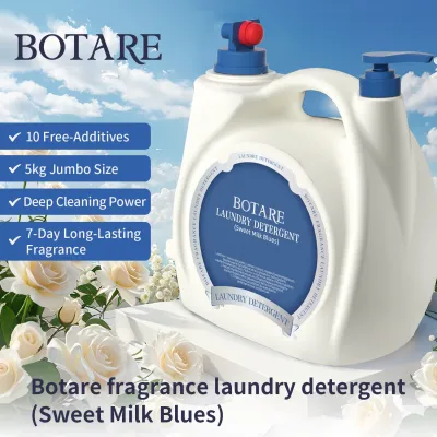 【5kg+100g】BOTARE Sweet Milk Blues Series Baby-Friendly Laundry Liquid – Large Dual Nozzle Family Size Gentle on Childrens Skin