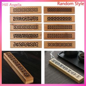 [Hill Angelia] 1Pc Bamboo Wood Incense Stick Holder Burning Joss Insence Box Ash Catcher