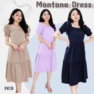 Montana Dress Casual Terusan Sabrina Korea Look