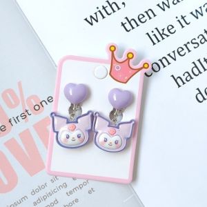 Cartoon Kuromi Ear Clip Pochacco Cinnamoroll Hello Kitty No Piercing Pendant Student Earrings Girl Sweet Princess Earrings Ornaments Gift