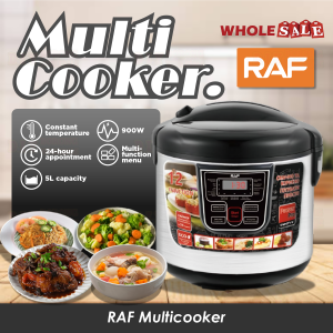 RAF Multicooker 5L R.166B – Multi-Function Cooking Fast Cooking Energy Saving Auto Keep Warm Premium Non-Stick 🔥