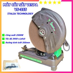Máy cắt sắt bàn VESPA VS-355 bản cao cấp lõi đồng  Công suất 2500W  Kèm sẵn đá cắt 355mm