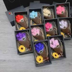 Hoa Sáp Bó 7 Bông Hoa Tặng Kèm Hoa Hướng Dương Fullboxx Kèm Túi Quà