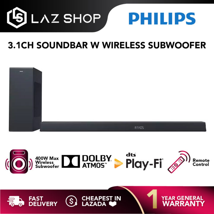 Philips Soundbar Speaker TAB8805 Wireless Subwoofer Dolby