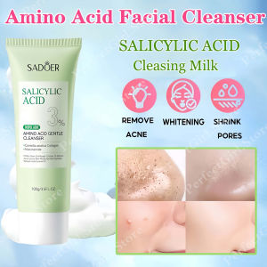 Salicylic Acid Cleanser Oil Control Acne Amino Acid Mild Skin Care Acne Removing Facial Cleanser Deep Cleansing Moisturizing Blackhead Remover Pore Face Skin Cleanser Facial Foam Cleanser Pimple Marks Remover Balance Water Oil 100g