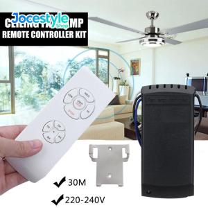 ชุดรีโมทควบคุมไฟพัดลมเพดานไร้สายพร้อมตั้งเวลาและปรับความสว่างได้ในสีขาวสำหรับการใช้งานสะดวก