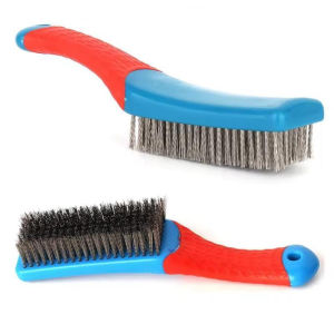 Heavy Duty Stainless Steel Wire Brush with Comfortable Plastic Handle - Perfect for Removing Rust Welding Slag Dirt and Paint Paint and Rust Removal Brush