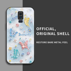 สำหรับ Samsung Galaxy A6 Plus และ Samsung J8 2018 เคสศัพท์กันตก ลายผีเสื้อสีน้ำมัน บุคลิกภาพทันสมัย