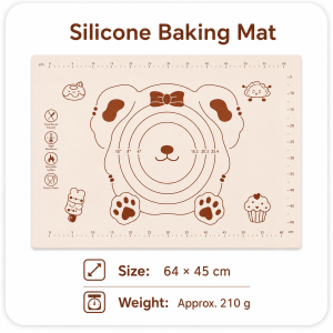 【Fireheart Warrior】 Cute Bear Silicone Baking Mat / Non-Stick Food-Grade Silicone Pastry Dough Rolling Mat