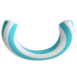 GUDAN U-Shaped Inflatable Swimming Ring Arch Shape Striped Swimming Pool Float Essential Portable Swimming Ring Arch Summer Beach