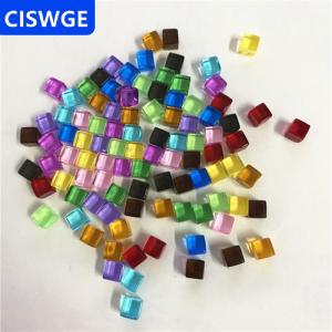 [COD] CISWGE 50Pcs Set 8mm Clear Cube Colorful Crystal Square Corner Transparent Dice Chess
