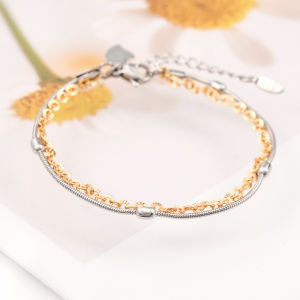 Hyl Jewelry 371B Couple Gelang Titanium Wanita Bangle Bracelet Terbaru Anti Karat Dan Keroncong Lilit Asli Silver Terbaru Tdk Luntur Selamanya Lapis Emas Original Pria Ori Import