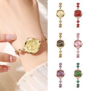 DOOUR Adjustable Women Bracelet Watch Violet Leaves Numeral Dial Elegant Quartz Watch Fashion Accessory Round Alloy Case Luxury Watch Women Gift