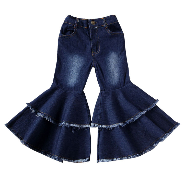 Thorn Tree Toddler Kids Baby Girls Bell-Bottoms Pants Denim Wide