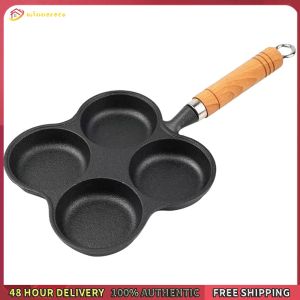 Winnereco 4-Hole Breakfast Burger Egg Pancake Maker Non Stick Hamburg Bread Breakfast Maker Multifunction Hamburger Steak Pan for Gas Stove Induction Cooker