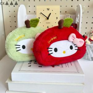 CX🎄💓💥 Kawaii Hello Kitty Bút Chì Sang Trọng Trường Hợp Phim Hoạt Hình Trang Điểm Túi Công Suất Lớn Văn Phòng Phẩm Lưu Trữ Túi Mỹ Phẩm Bút Chì Pouch Quà Tặng
