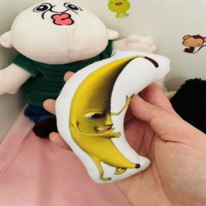 Big Banana Emoji Doll Pendant Keychain Creative Funny Singing Keychain Childrens Plush Toy Friend Birthday Gift