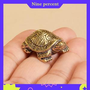 Nine percent เครื่องประดับเต่าทองเหลืองโบราณรูปปั้นสัตว์ยืนยาวเครื่องประดับบ้านสำนักงานตกแต่งจำลอง1ชิ้น