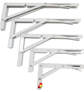 Giá đỡ gập thông minh- Ke đỡ gập chịu lực 60kg - Bộ 2 cái chiều dài 20-25-30-35-40cm thép sơn trắng