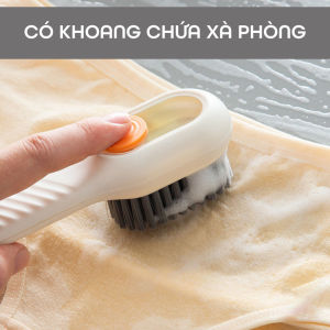 G Bàn chải chà giày có ngăn chứa nước giặt cọ rửa đa năng 3 trong 1 có hộc chứa xà phòng có móc treo
