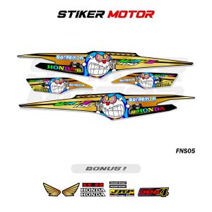 FNS05 STRIPING SUPRA FIT NEW STIKER VARIASI DECAL HONDA WAVE 100 DORAEMON STICKER THAILOOK STYLE RAINBOW COLOR