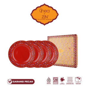 ZEN x Ghea Jumputan Series Piring Salad Maroon isi 4 pcs + Box