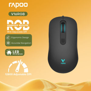 Rapoo V16RGB Optical Gaming Wired Mouse With 12800DPI Designed for Gaming Mouse