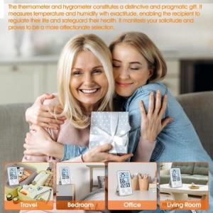 Backlit LCD Display Digital Hygrometer with Temperature Humidity Meter for Baby Room Kitchens Offices and More