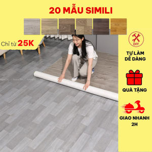 Simili trải sàn vân gỗ miếng thảm nhựa lót nền giả gỗ pvc nhám chống trơn trượt