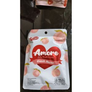 Candy / Camilan Permen Manisan Import Naraya Amore Jelly Fruit 26 Gr Rasa Strawberry Mango Peach