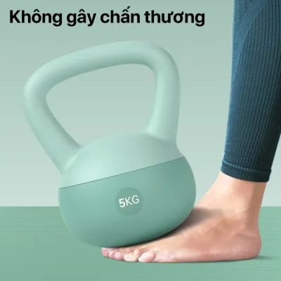 Tạ Bình Vôi KettlebellTạ Quai Xách 4kg6kg8kg Da Mềm PVC Lõi Cát Sắt Tập Mông ĐùiGym Đại Nam Sport