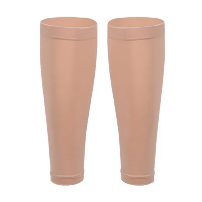 WAPKTY 1 Pair Elastic Sports Calf Support Nylon Black Skin Footless Compression Socks Breathable Leg Sleeves Men Women