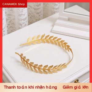 CS Mới Retro Vàng màu lá Headband headpiece vương miện vương miện Mũ Nữ Thần Hy Lạp đầu trang sức cô dâu phụ kiện tóc cưới