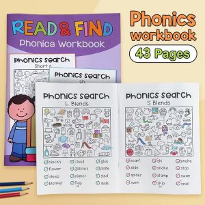Read and Find Phonics Workbook for Kids Practice Book Preschool Kindergarten Early Education 自然拼读练习册