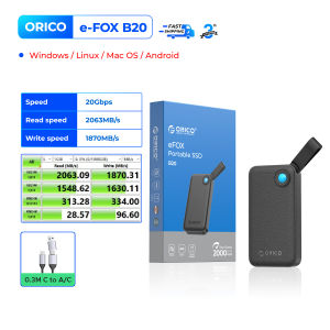 ORICO 2000เมกะไบต์/วินาที SSD พกพามากขนาด512GB 1TB 2TB 4TB 3.2 USB สำหรับมืือถือแอนดรอยด์วินโดวส์แม็คน้ำหนักเบา