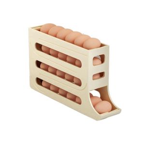 Space-Saving 30-Grid Plastic Egg Holder for Refrigerator Storage