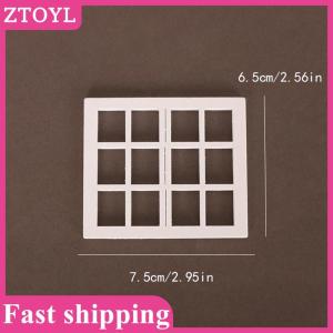 ZTOYL💝 1 12 Dollhouse Mini Wooden Window Frame Model Dollhouse Furniture Decoration Dolls House Micro Scene Construction Props