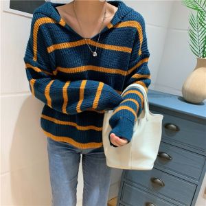 Cherry 51041เสื้อไหมพรมแขนยาวเกาหลีเสื้อไหมพรม แขนยาวลายทาง เสื้อไหมพรมแฟชั่น เสื้อแขนยาวไหมพรมเนื้อนุ่ม