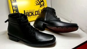 sepatu pdh pria model tali hidup dan sleting bahan full kulit sapi