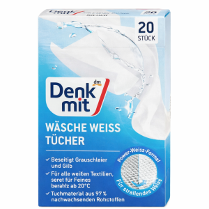 Giấy giặt tẩy trắng quần áo Denkmit hộp 20 tờ hàng Đức