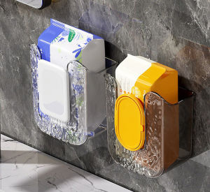 Home INS Light Luxury Wall-mounted Tissue Box 轻奢壁挂式纸巾盒 Desktop Wipes Wet Hanger