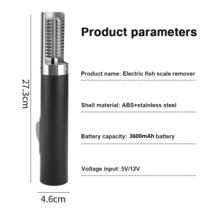 GetGadget⚙ Portable Electric Fish Scale Remover with Stainless Steel Blades and ABS Shell with 3600mAh Battery Tool for Scraping Fish Scale