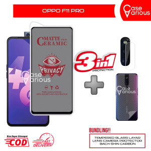 Tempered Glass Oppo F11 Pro Anti Gores Spy Matte Privacy Free Camera Lesn dan Skin Carbon