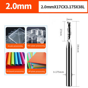 1PC AAAAA Single Flute Spiral End Mill Engraving Router Bit CNC Cutting Tool For Acrylic Wood MDF 3.175X2.0X812151722