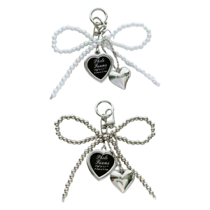 Fashion Keyholders Lovely Heart Keyrings Bows Keychain Car Key Rings Korean Styles Bag Charm for Bag Backback Decoration