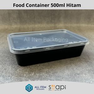 Thinwall Suapi 500ml Hitam / Kotak Makan / Food Container isi 25 Pcs