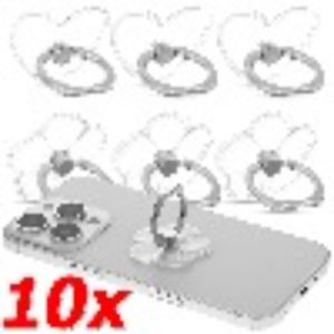 10Pcs Transparent Cell Phone Ring Universal Mobile Phone Holder Stand 360° Rotation Clear Finger Grip Kickstand Compatible Phones