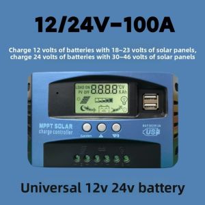 ALLUCK 12V/24V MPPT Solar Charge Controller Protects Battery 30A 40A 100A Solar Controller High Efficiency Digital Display Solar Control Panel Home Use