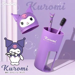 Sanrio Kuromi Toothbrush Set Hello Kitty Cinnamoroll Kawaii Cartoon Student Multifunctional Toothbrushwashing Cup Girls Gifts