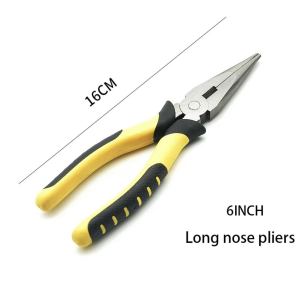 3pcs 6 Inches Standard Heavy Duty Pliers Tool Set Long Nose Pliers Set Cutter Long Nose Road Work Pliers Tool Vise